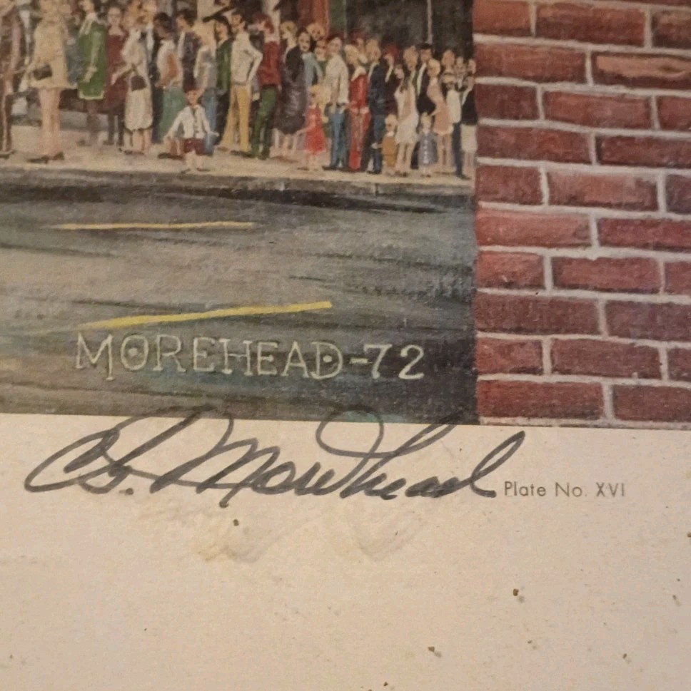 VTG CG Morehead Signed Grand Ole Opry Framed Print Nashville TN 1973 Music