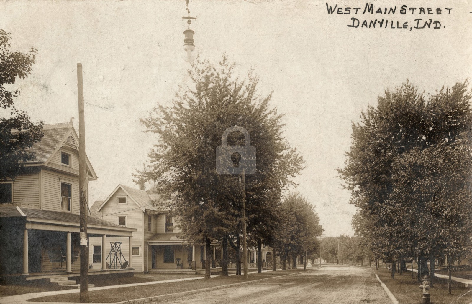 West Main Street, Danville IN Indiana RPPC Photo Postcard COPY