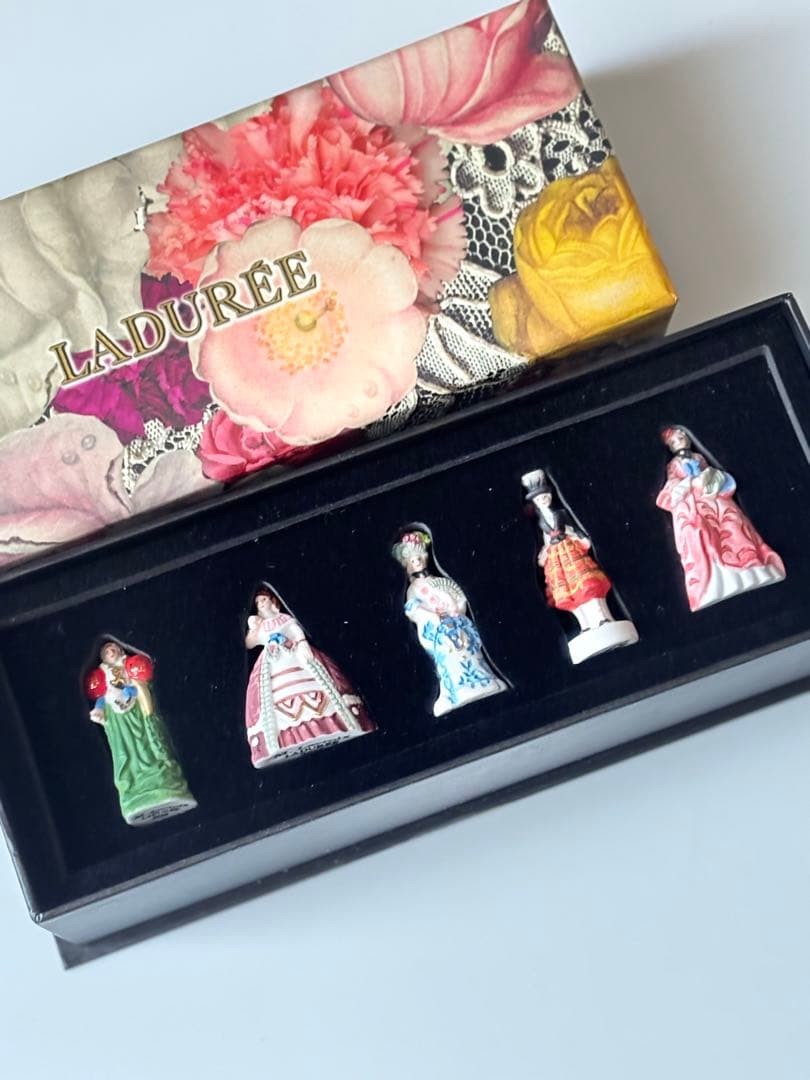 Laduree Christian Lacroix Feve Set of 5 Ceramic Figures Collectible 15+