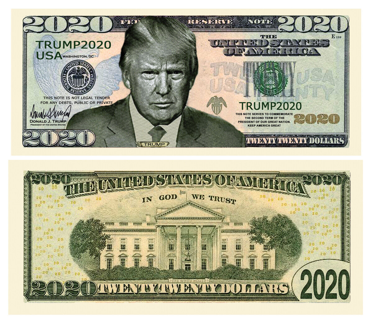 President Donald Trump 2020 Collectible 25 Pack Dollar Bills Serious Business