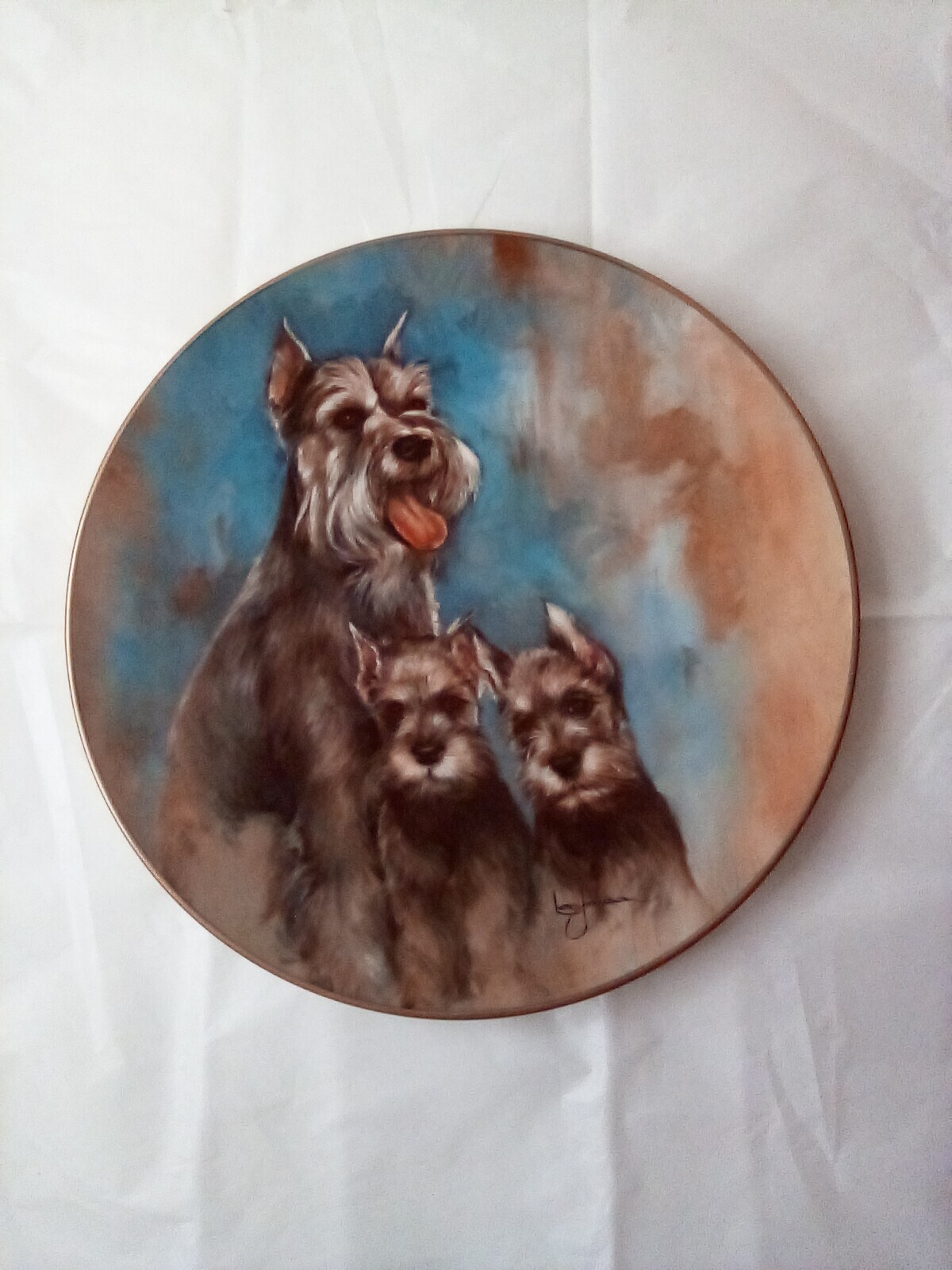 Kern Collectable Schnauzers Plate1981 Fine China Leo Jansen