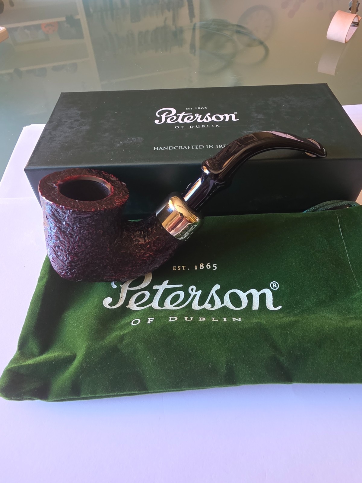 Peterson System Standard Sandblast Finish Bent Calabash Briar Pipe XL315