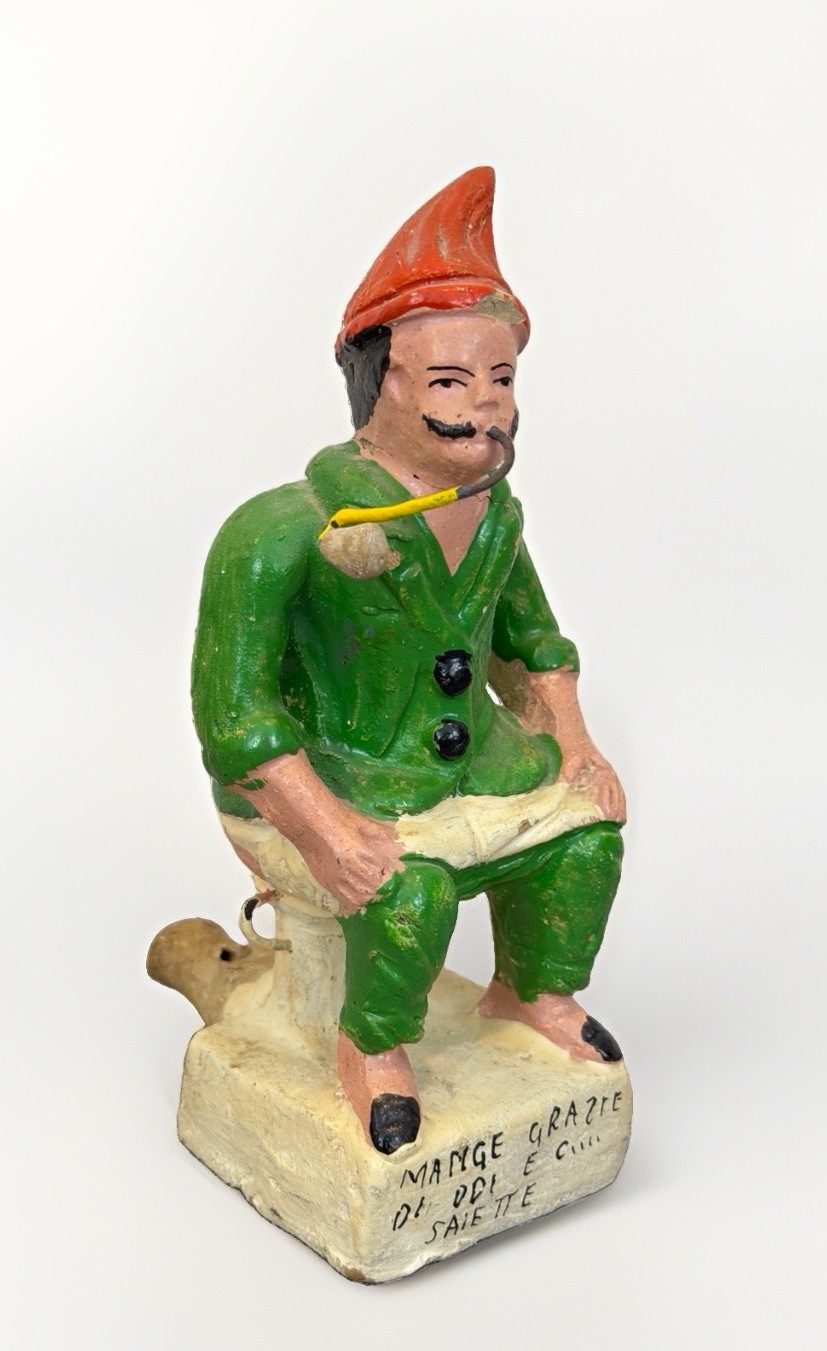 Vintage Italian Terracotta Folk Art Whistle Clay Fischietto Cucu Figurine Pipe Vintage Italian Terracotta Folk Art Whistle Clay Fischietto Cucu Figurine Pipe