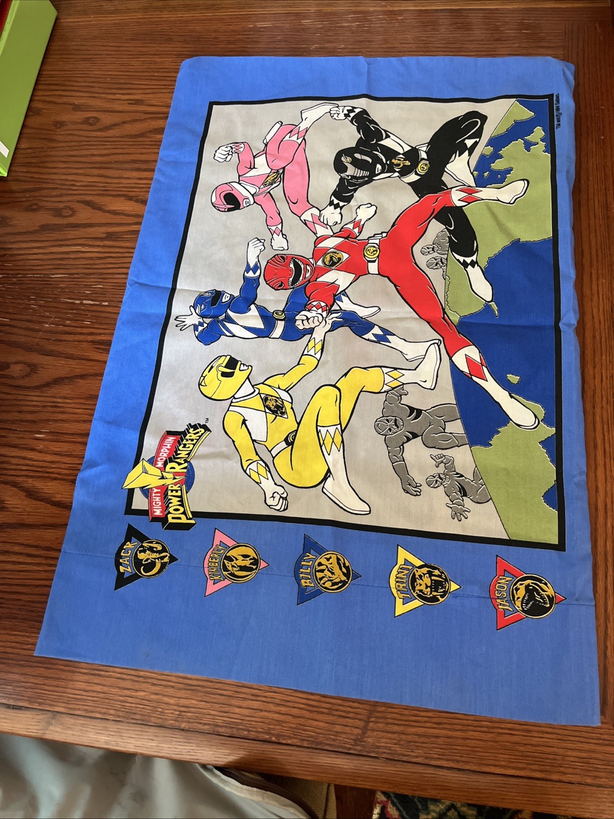 Vintage Mighty Morphin Power Rangers double sided 1994 Saban Pillowcase Standard