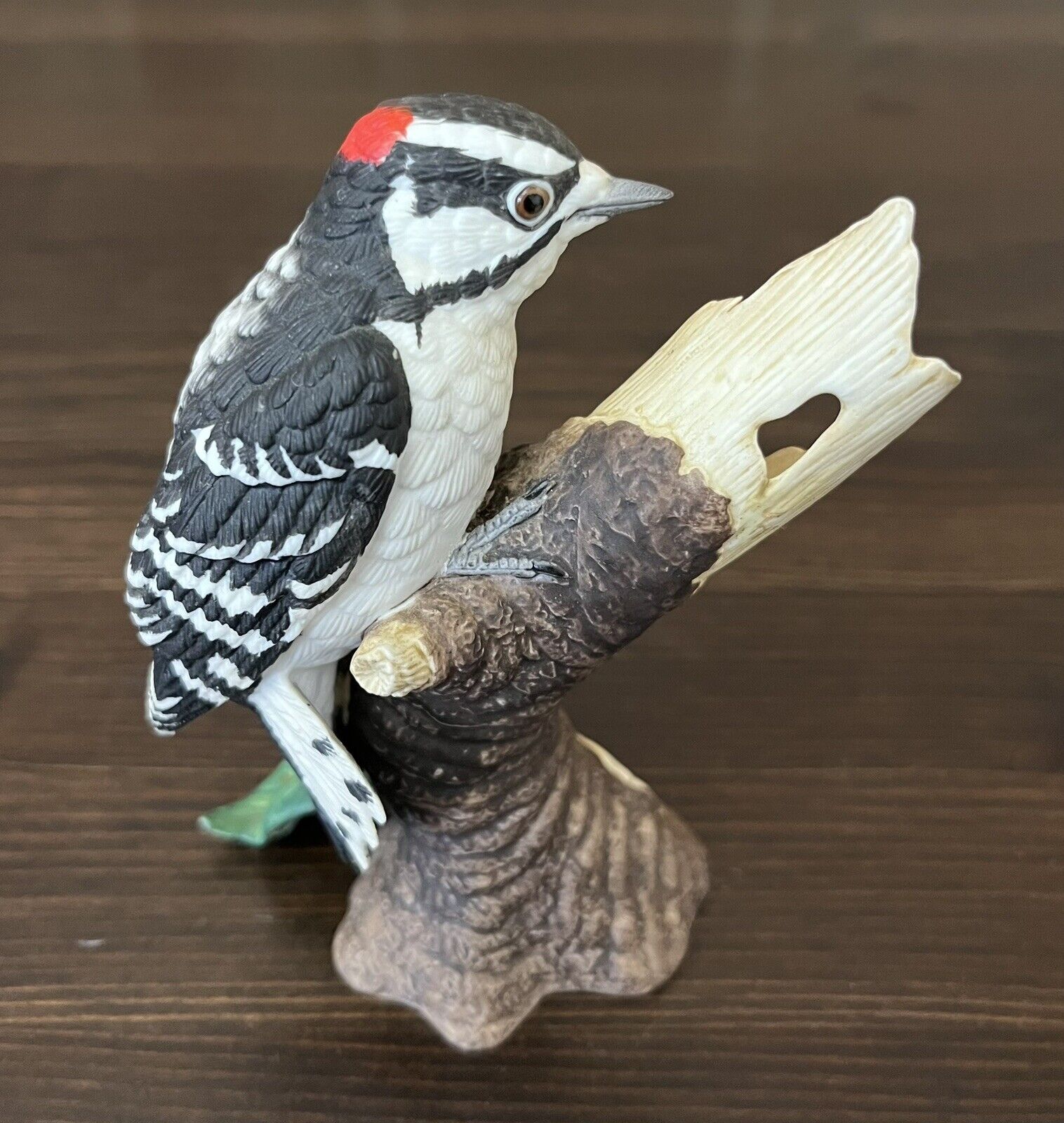 1989 Lenox Fine Porcelain Downy Woodpecker Figurine Garden Birds Collection