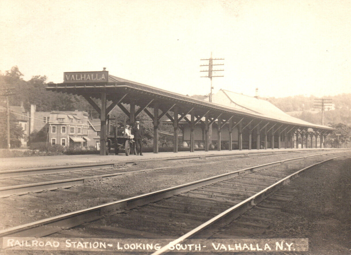 RPPC Valhalla NY Train Station Real Photo Postcard