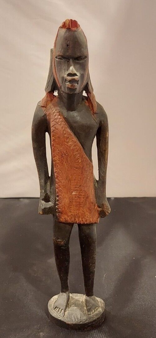 Kenyan African Handcarved Wood Figure Warrior