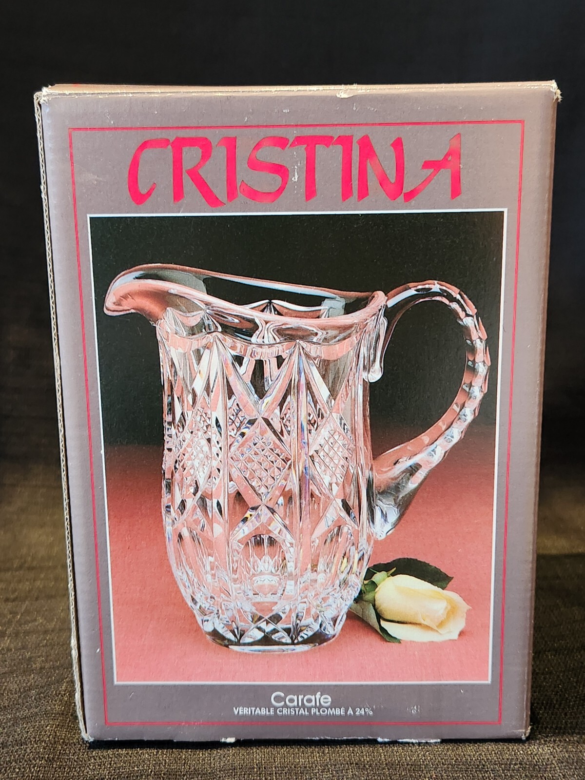 Vintage Cristina 24% Lead Crystal Diamond Cut W Germany 8\