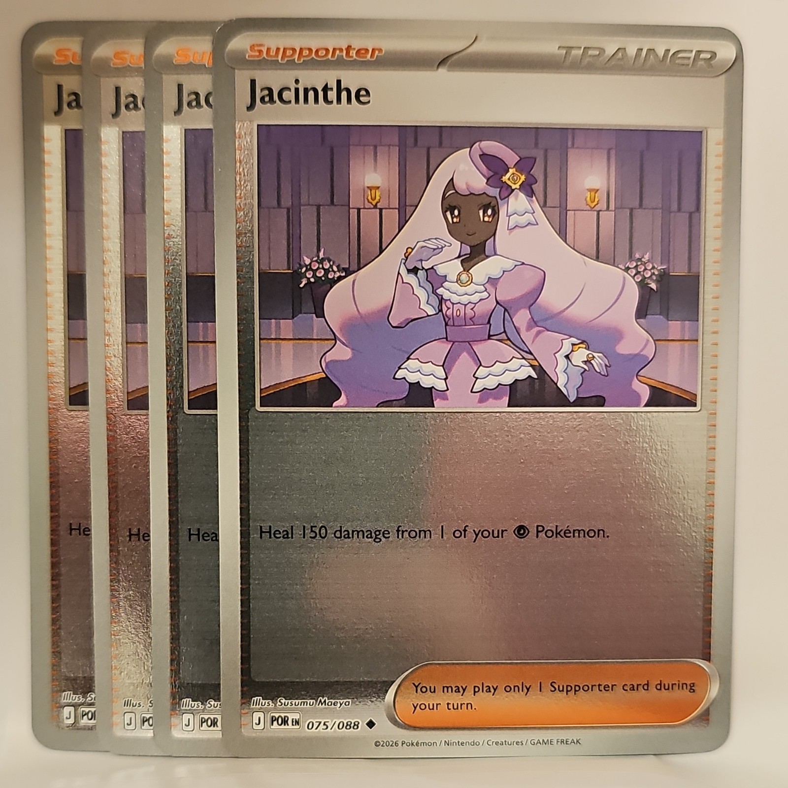 Jacinthe 075/088 Reverse Holo Trainer Perfect Order Pokemon Card Eng Lot Of 4