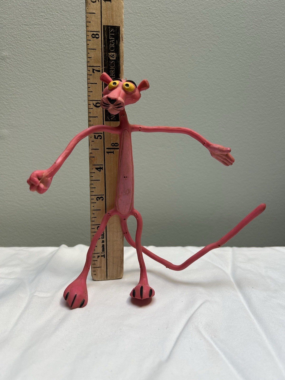 Vtg 1970\'s Pink Panther Bendable Bendy Rubber Figure Toy Amscan Hong Kong
