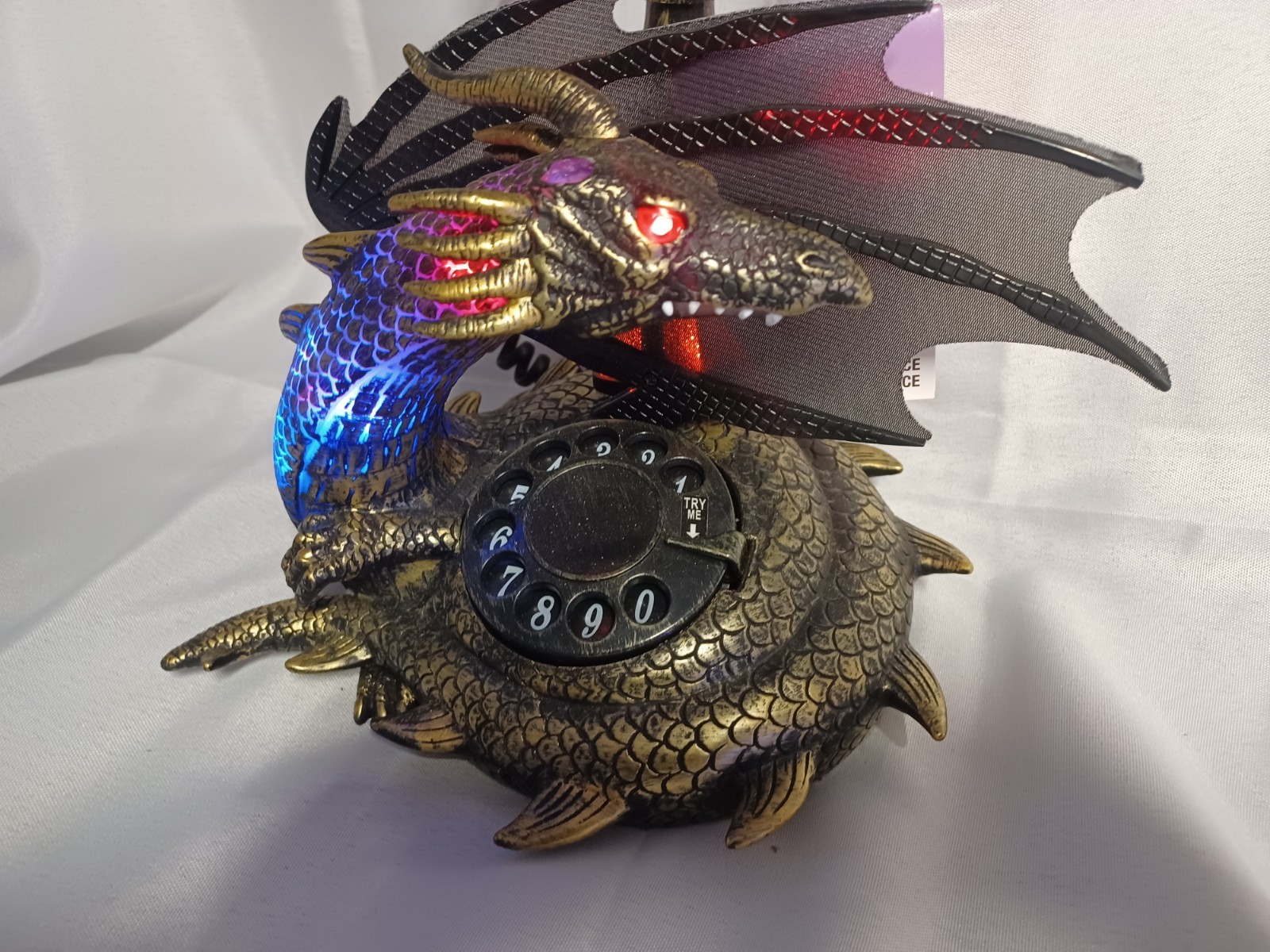 New GEMMY Animated DRAGON PHONE Halloween Prop Light Up scary messages