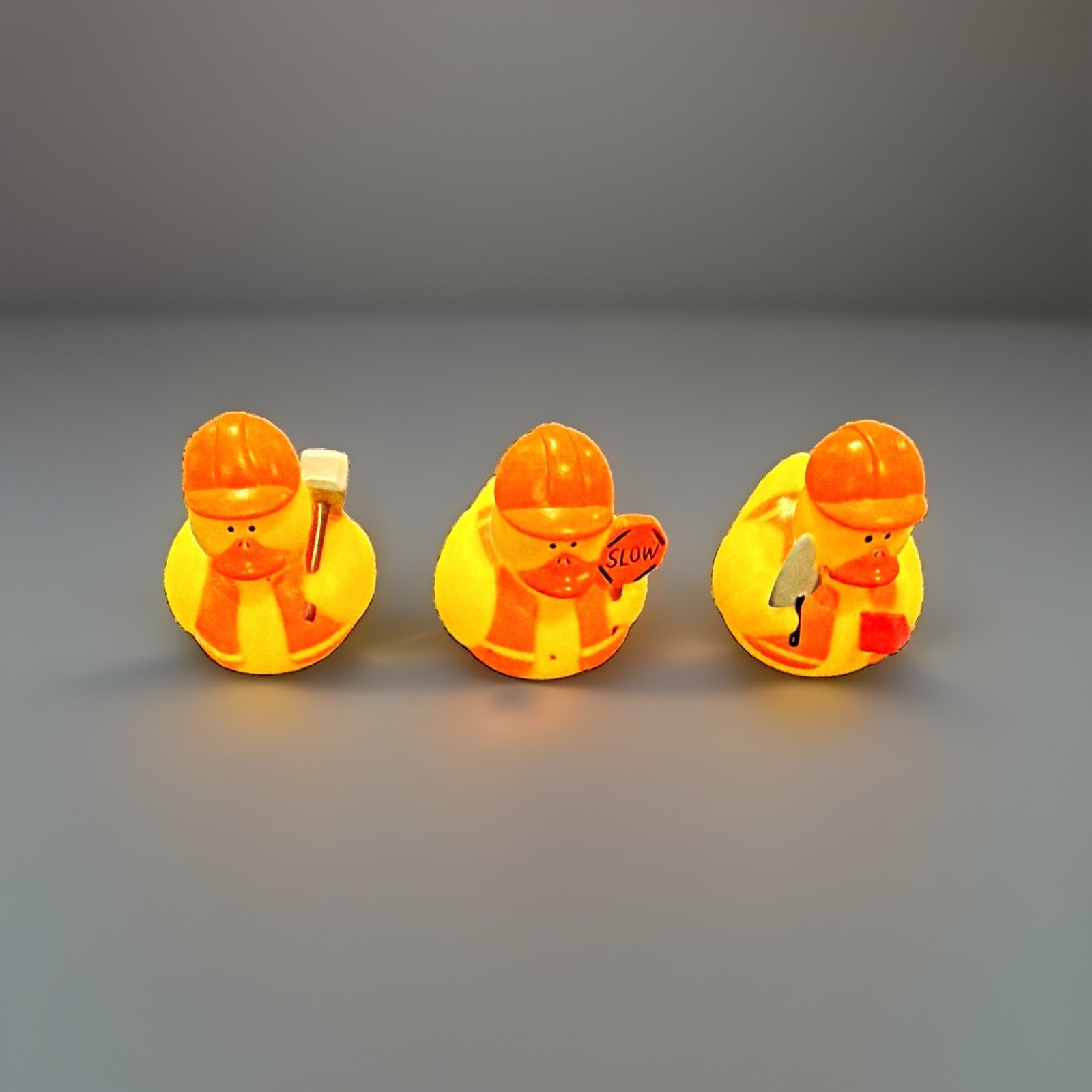 Lot of 3 Construction Worker Rubber Duck Figurines - Hard Hat Character Ducks Lot of 3 Construction Worker Rubber Duck Figurines - Hard Hat Character Ducks