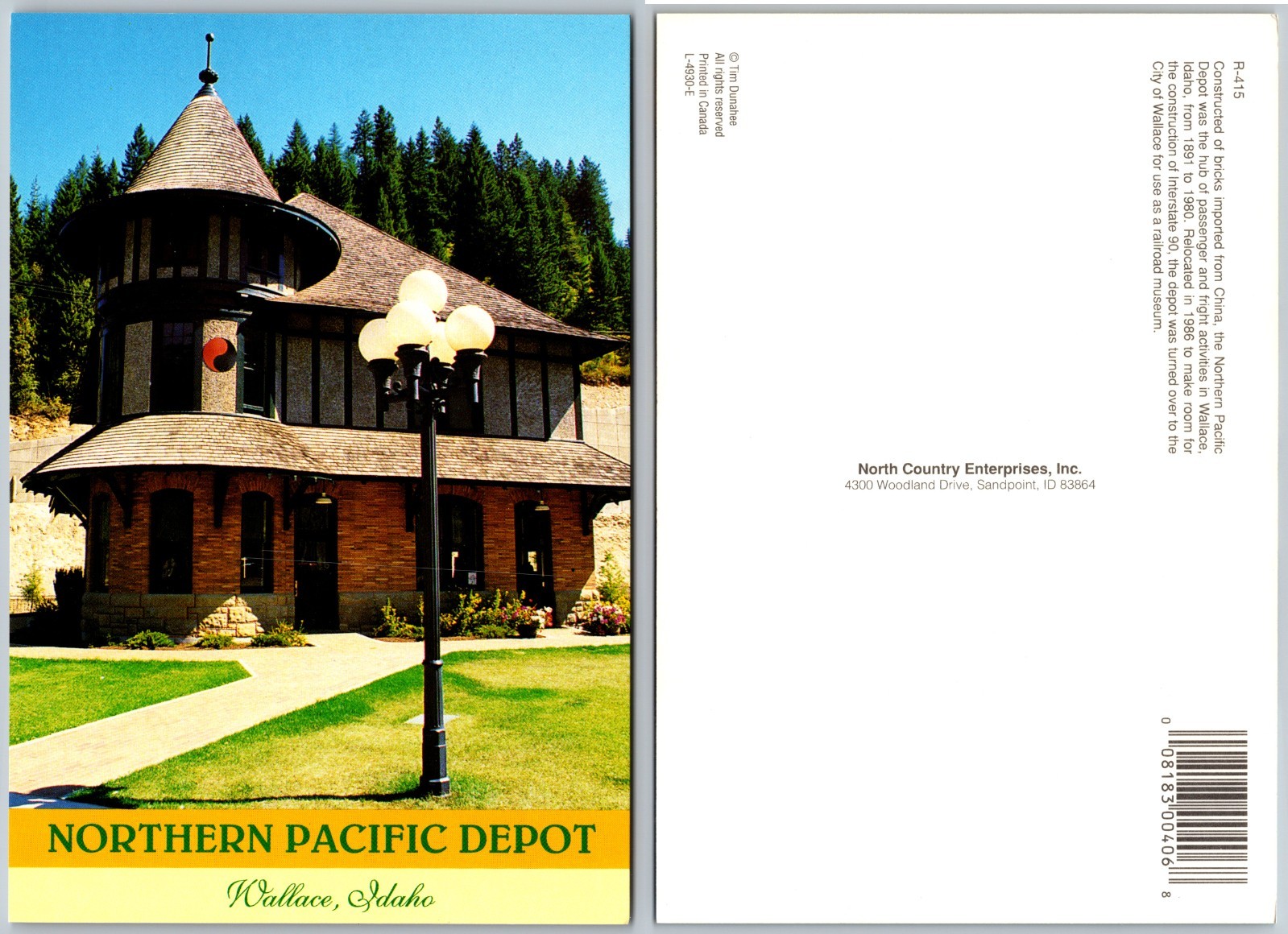 Continental Northern Pacific Depot Wallace Idaho Postcard