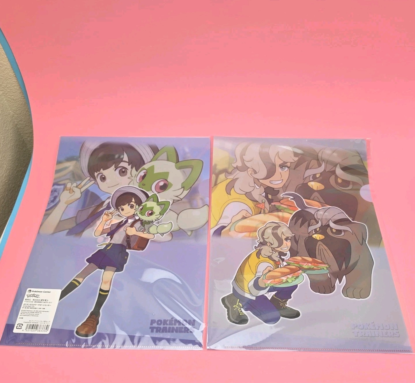 Pokemon Center Trainers Arven Mabosstiff & Florian Sprigatito Clear File A4 New Pokemon Center Trainers Arven Mabosstiff & Florian Sprigatito Clear File A4 New
