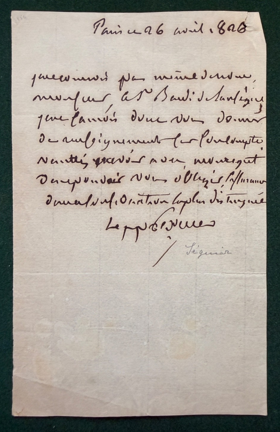 King Charles X Court President Séguier French Statesman Signed Letter France