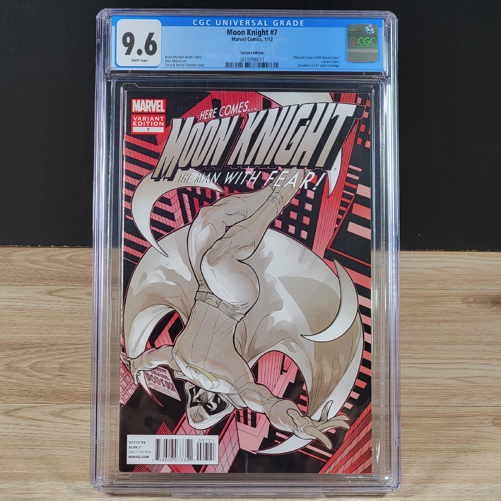 Moon Knight #7 1:50 Daredevil v2 #1 Homage Variant CGC 9.6 Marvel Comics 50th