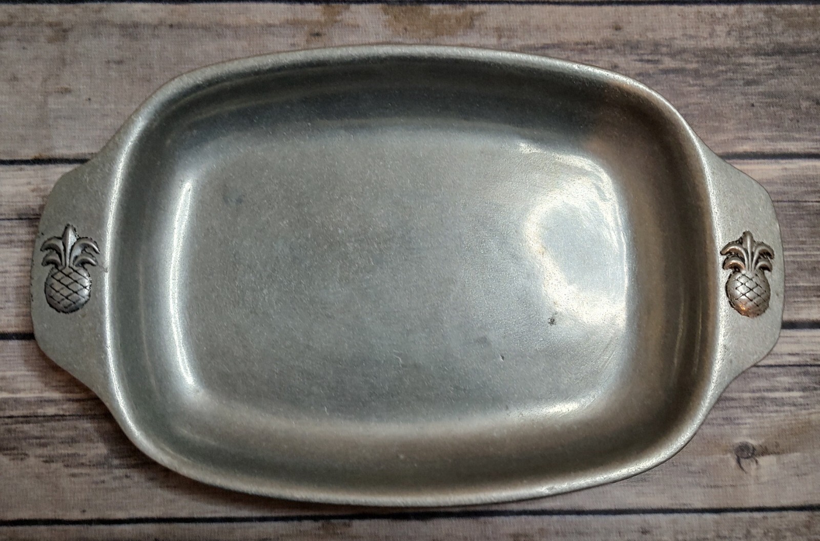 Vtg CARSON PEWTER Serving Dish Platter Tray Handles 11.5