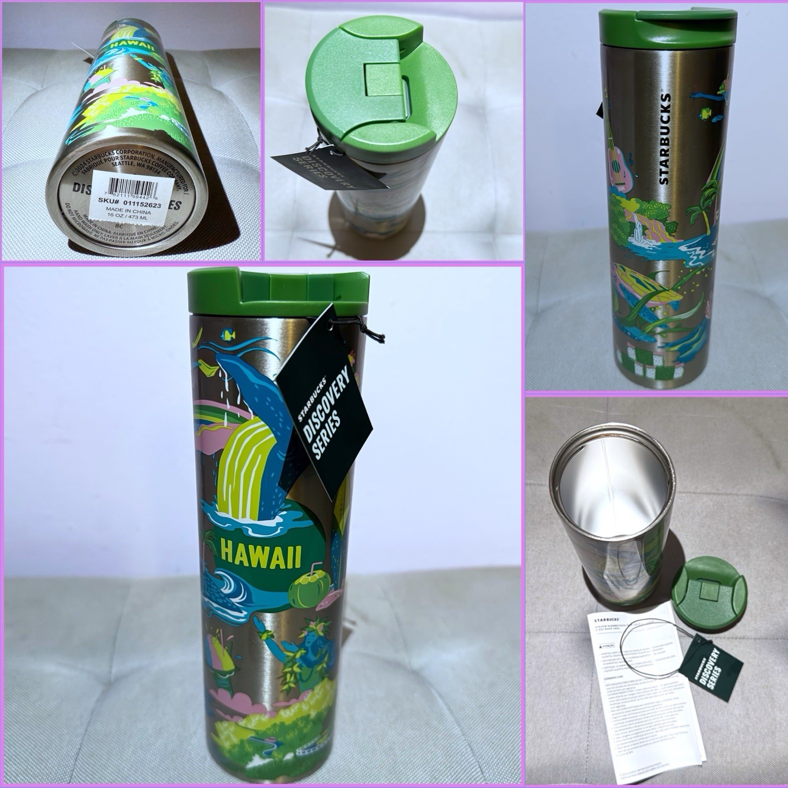 New Starbucks Hawaii Discovery Series 16oz Stainless Steel Tumbler NWT Hot Cold