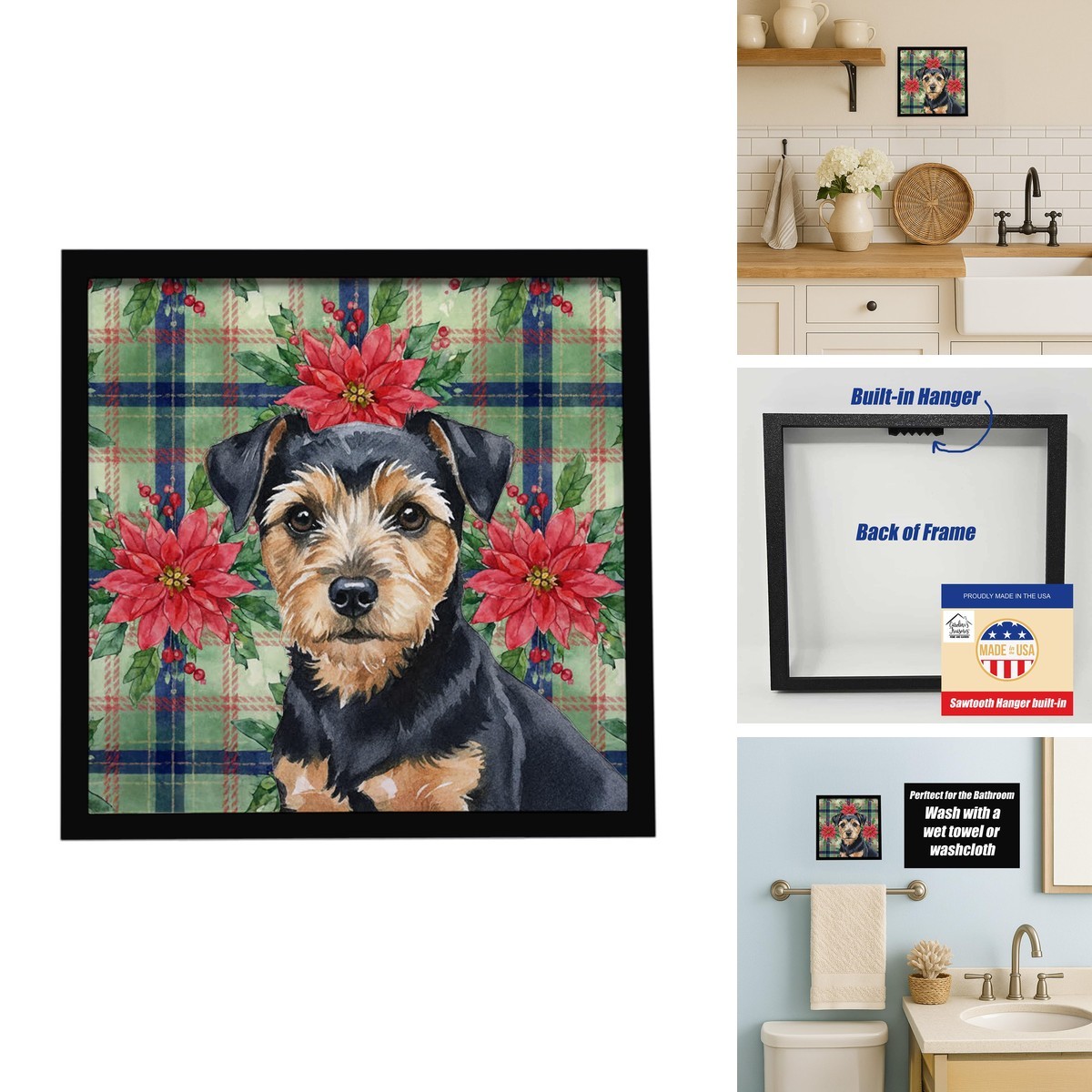 Caroline\'s Treasures Norfolk Terrier Dogs Framed Metal Wall Art 8x8