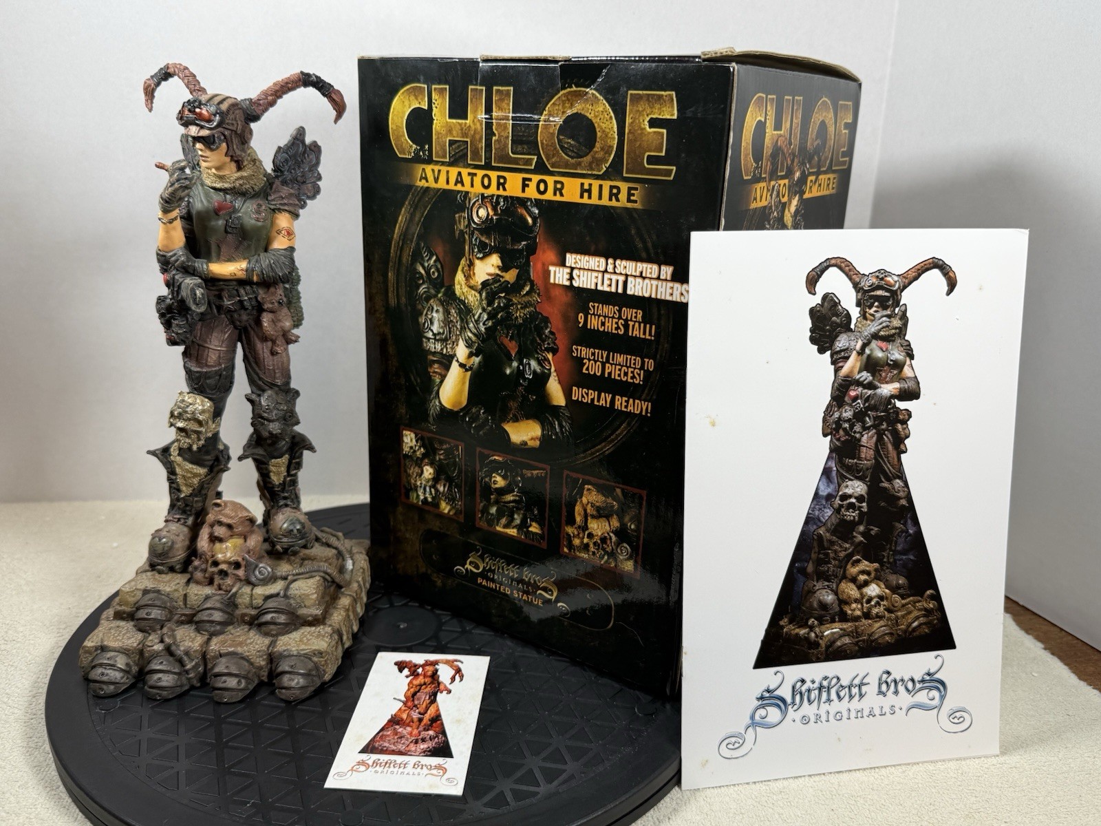 CHLOE AVIATOR FOR HIRE Statue ~ (SIGNED) ~ The SHIFLETT BROS. ~ NEVER DISPLAYED