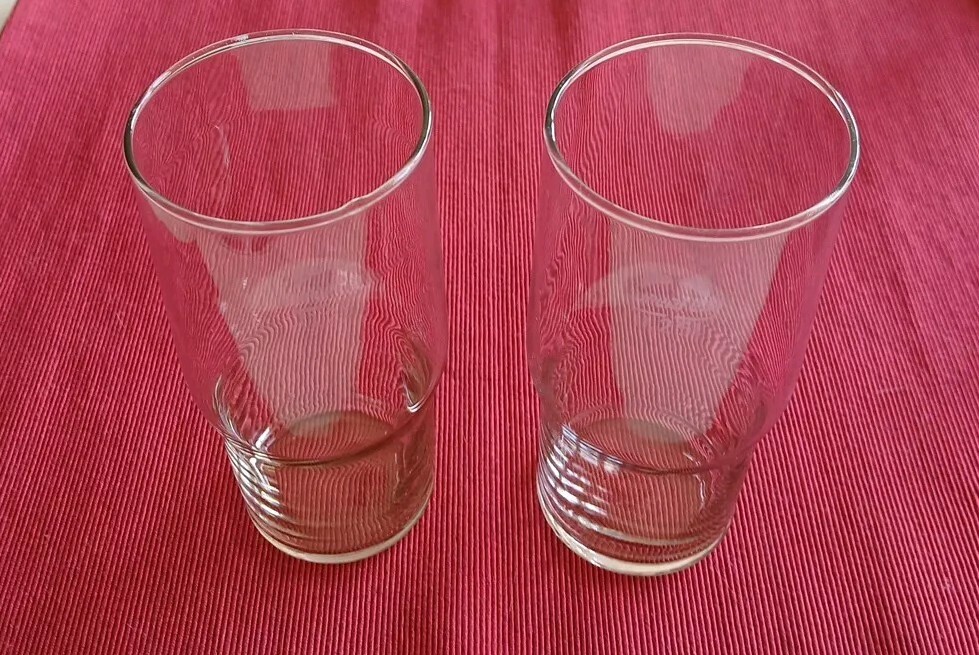 2x Superfest Glass 2x 0.25 L DDR/GDR Strong Glass East German Mitropa Stackable