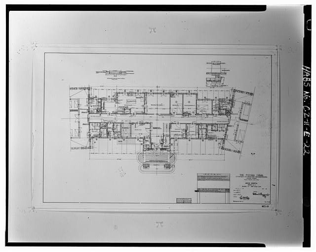 Balboa Heights Panama Canal Zone Gorgas Hospital 1916 Floor Plan Blueprint