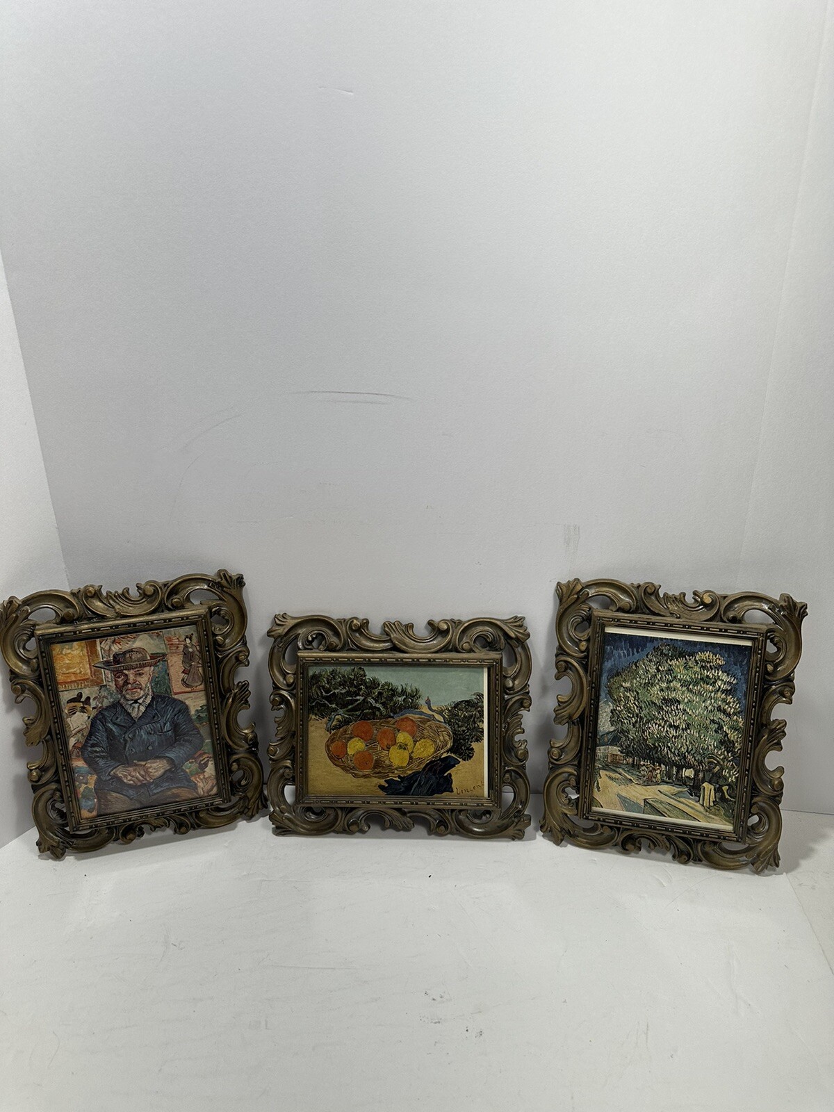 Lot 3 Vintage Norleans Picture Frame Ornate Victorian Style Van Gogh Art Prints