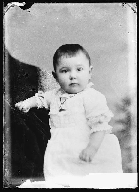 Photo:Baby Portrait 1870s Infant Toddler Victorian Studio Photo