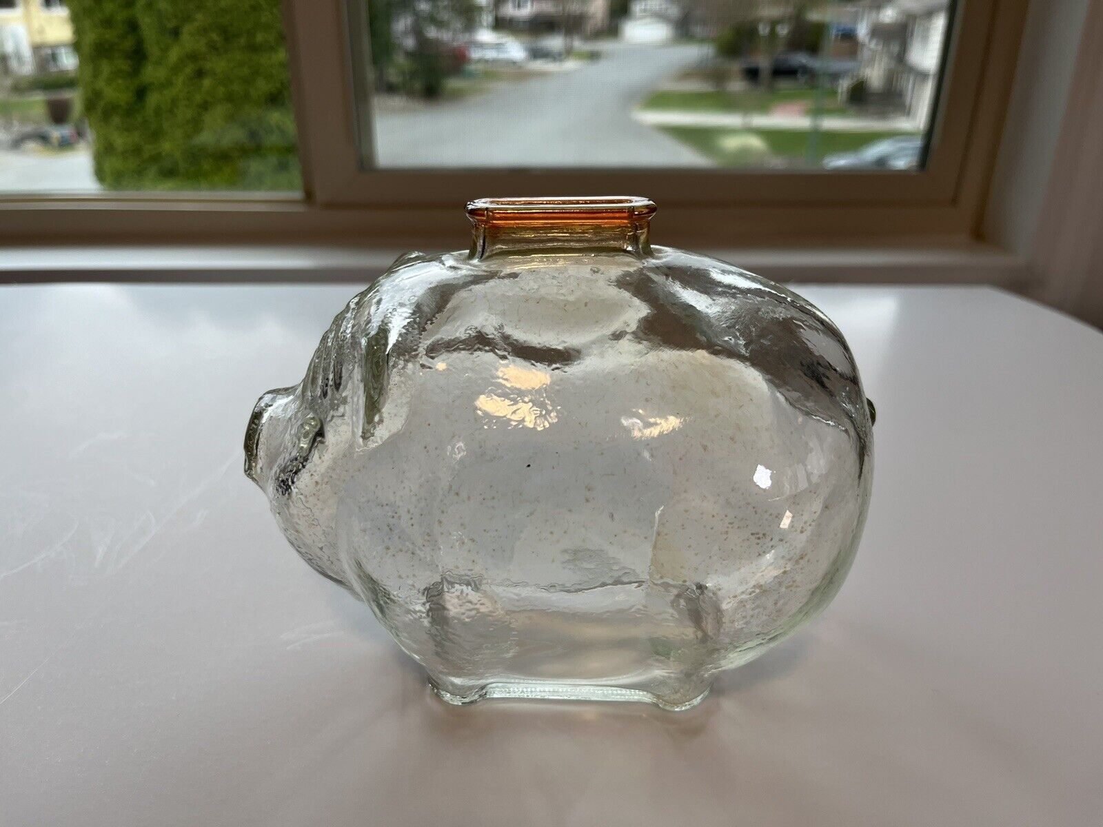 Vintage Anchor Hocking Glass Piggy Bank From The 1950s
