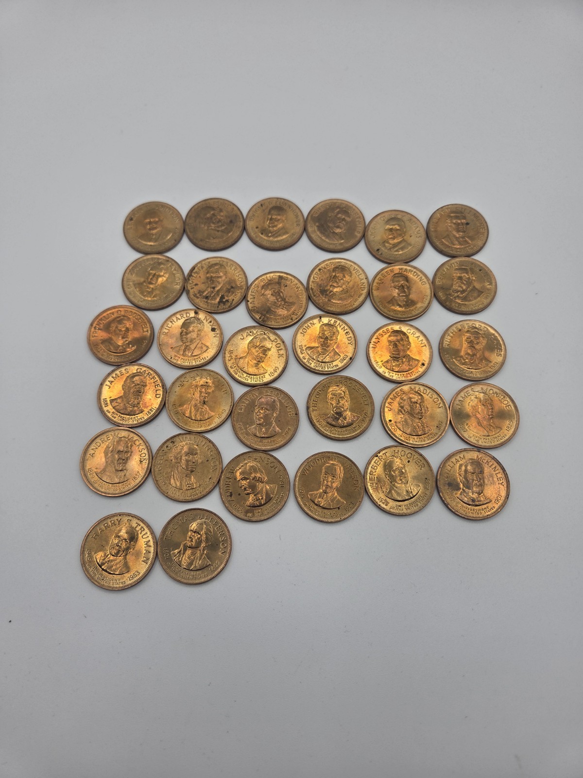 Lot Of 32 Vintage Rare  United States President Tokens-Minted Pre 1945 FDR Era