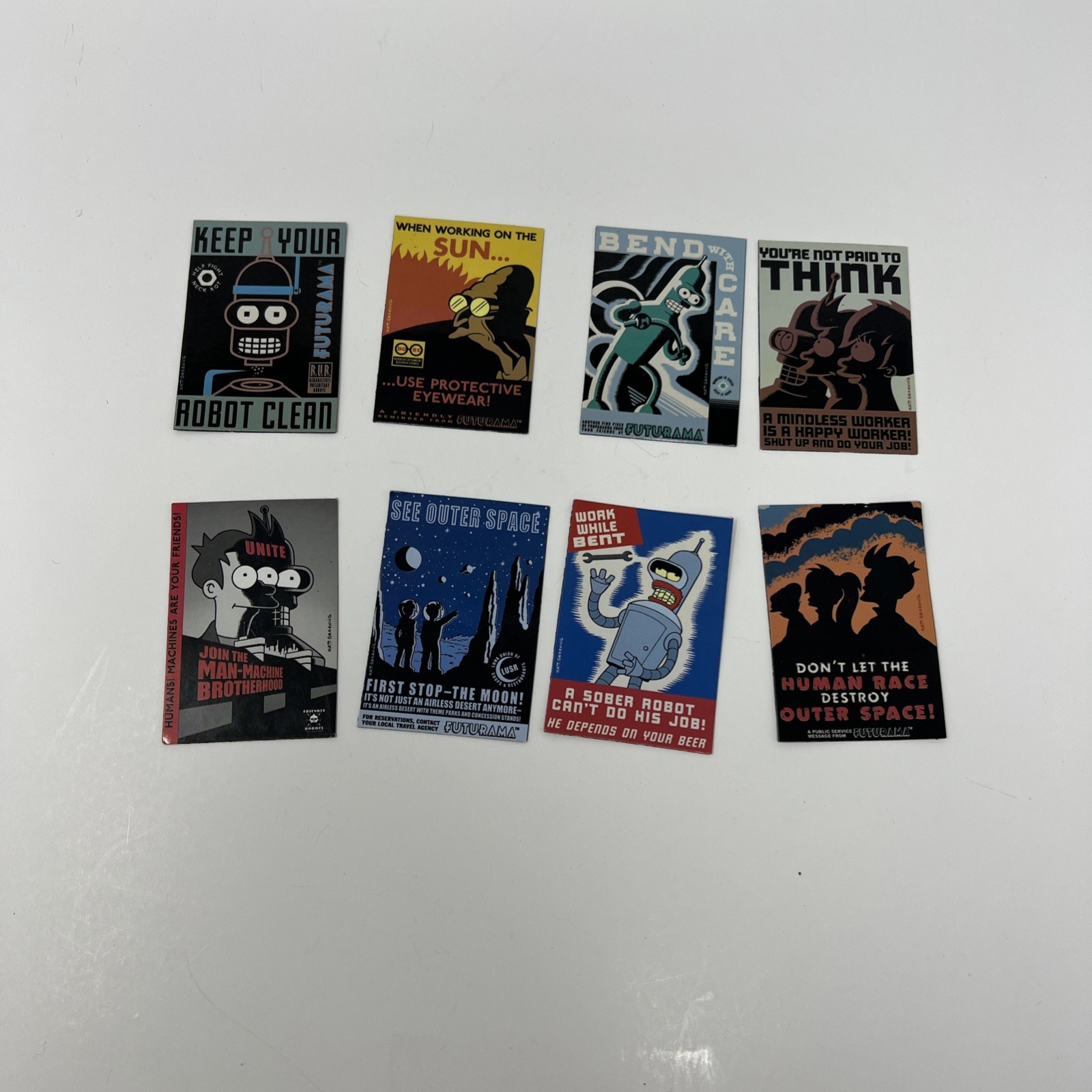 Lot of 8 Vintage 2000 Futurama Refrigerator Mini 2.5” Magnets Zoidberg Leela