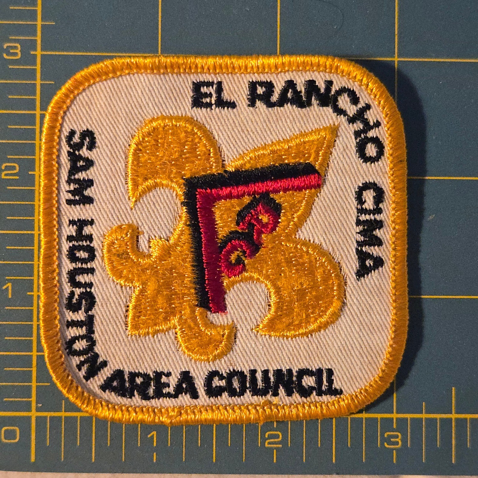 VTG 1960s BSA El Rancho Cima Patch Sam Houston Council Gold Boy Scouts America