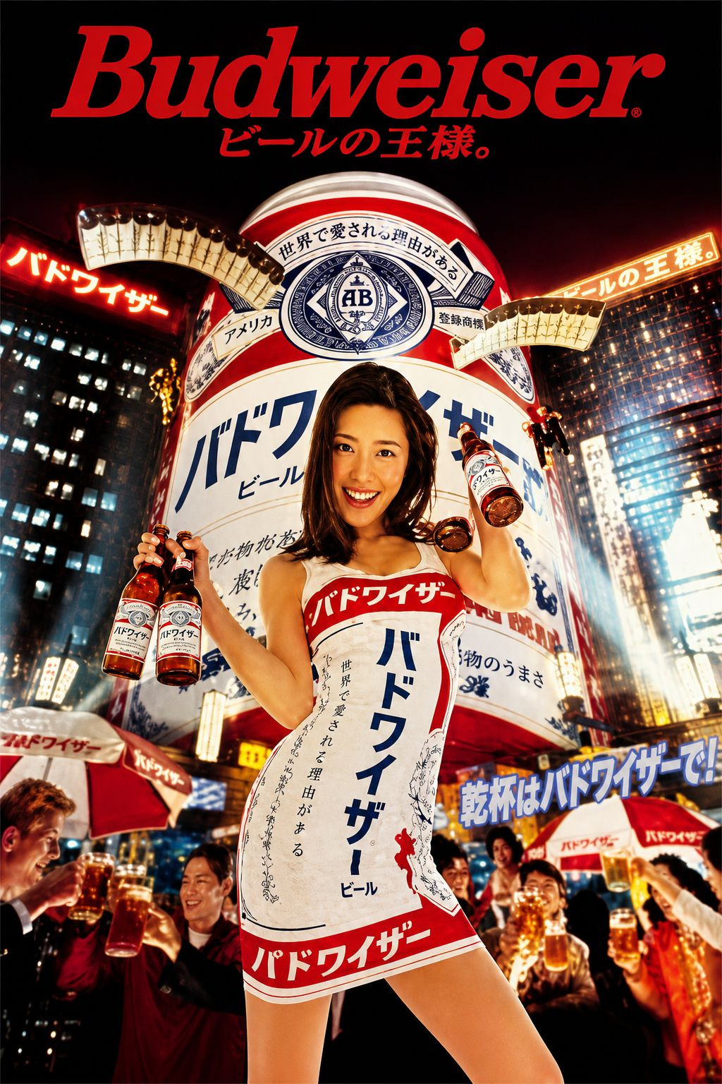 Japan Beer Advertisement Budweiser Poster 24x36 print