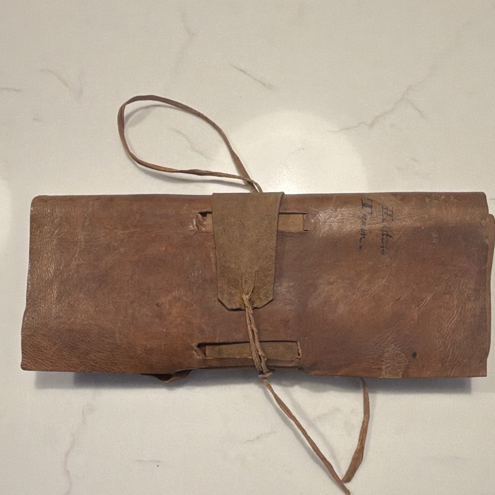 Vintage Holden Turin Italian Tooled Leather Roll Letter File Sort Desk Organizer