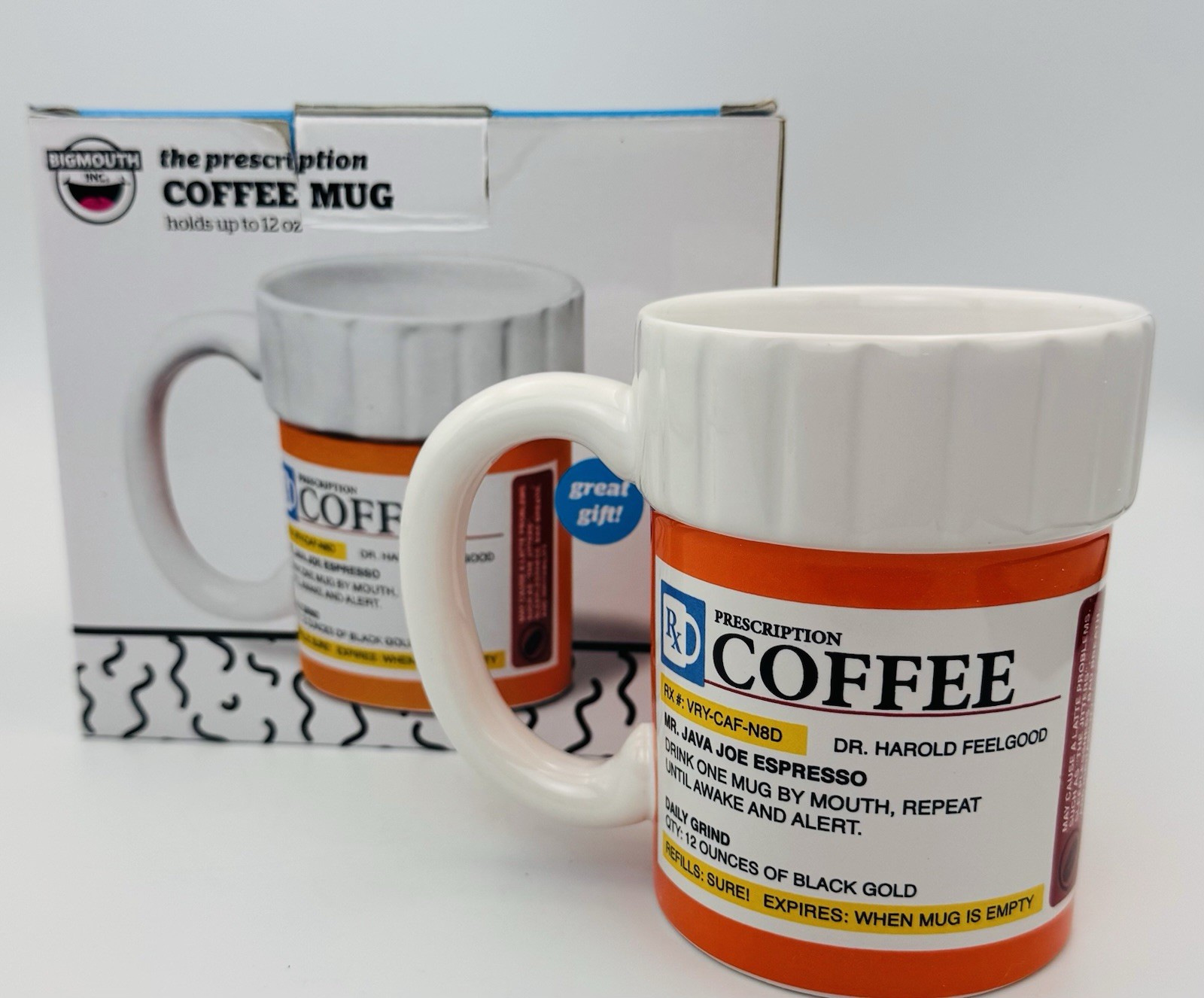 BigMouth Inc Prescription Coffee Mug 12 Oz Novelty Gift New in Box 