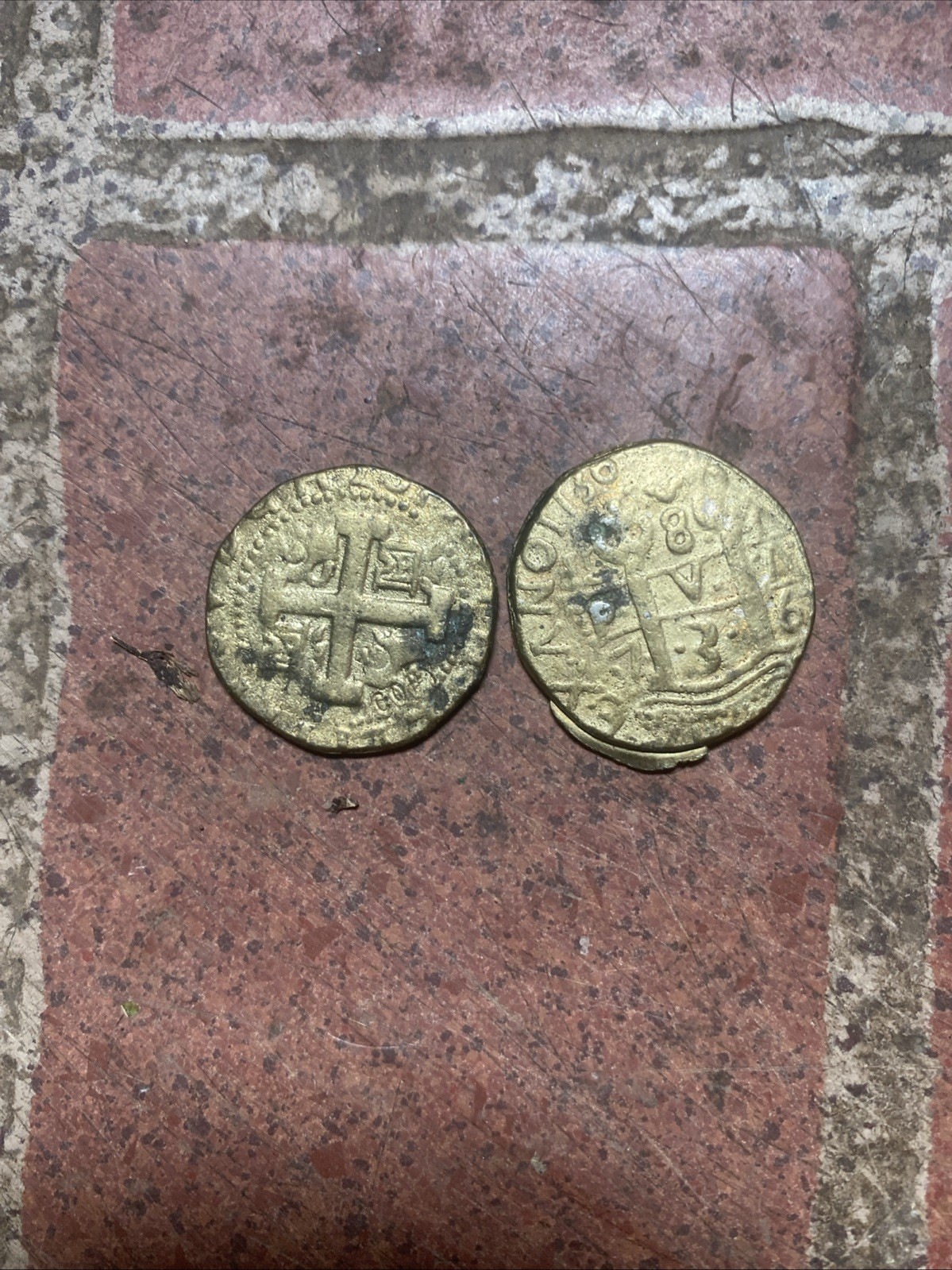 2- Odd Coin Early / Token Vintage Pirates Treasure Toy
