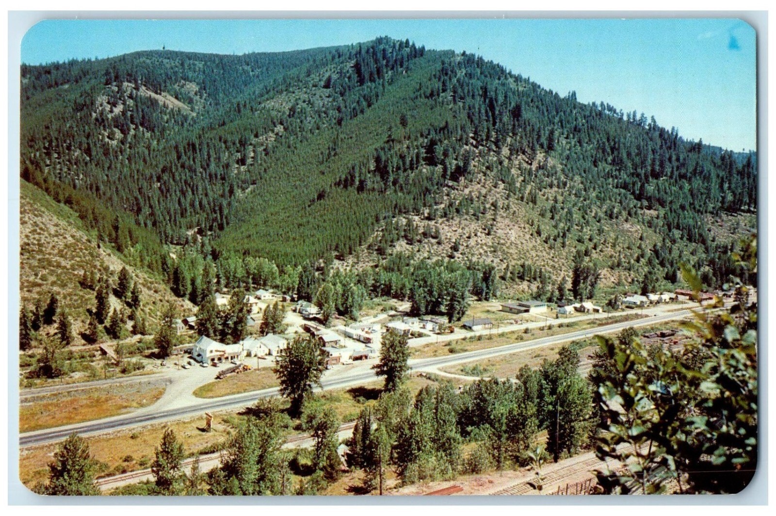 c1960\'s Saltese Montana Near Lookout Pass Idaho Montana Line Vintage Postcard