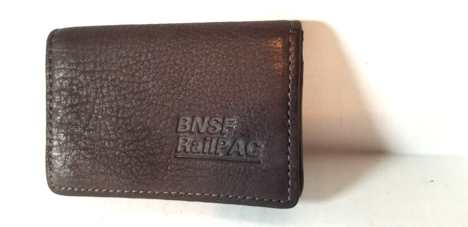 BNSF Railpack Brown Leather Business Card Holder Cash Railroad Train