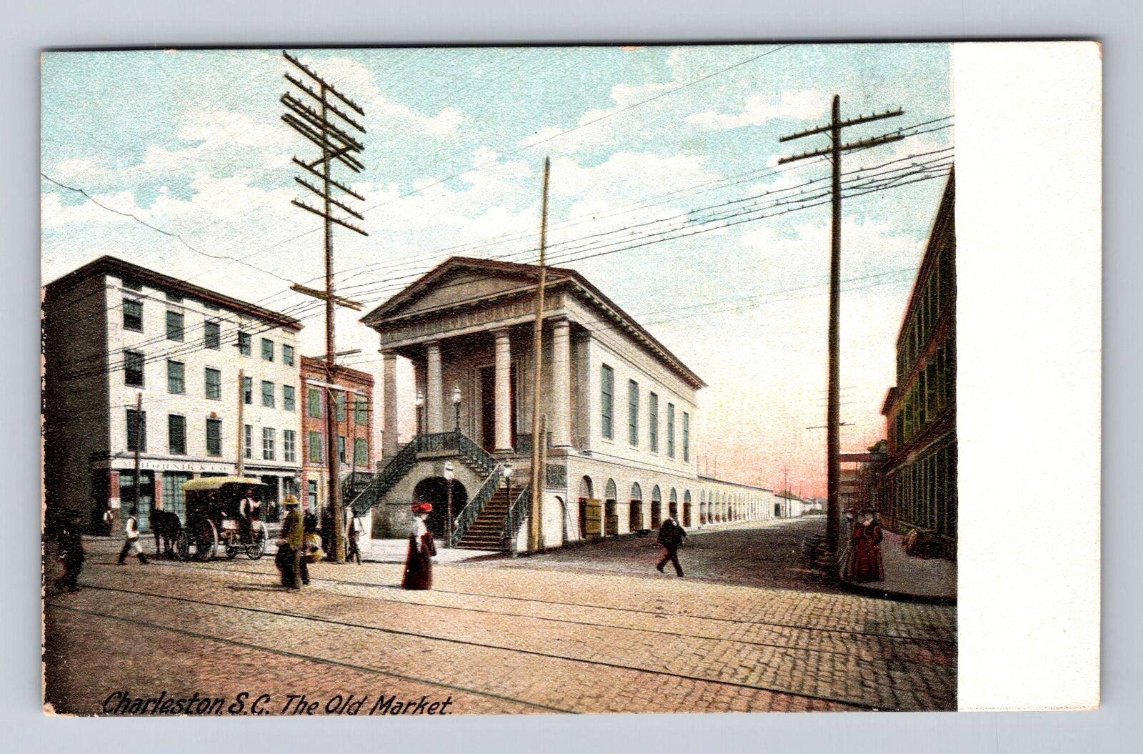 Charleston SC-South Carolina, The Old Market, Antique, Vintage Postcard