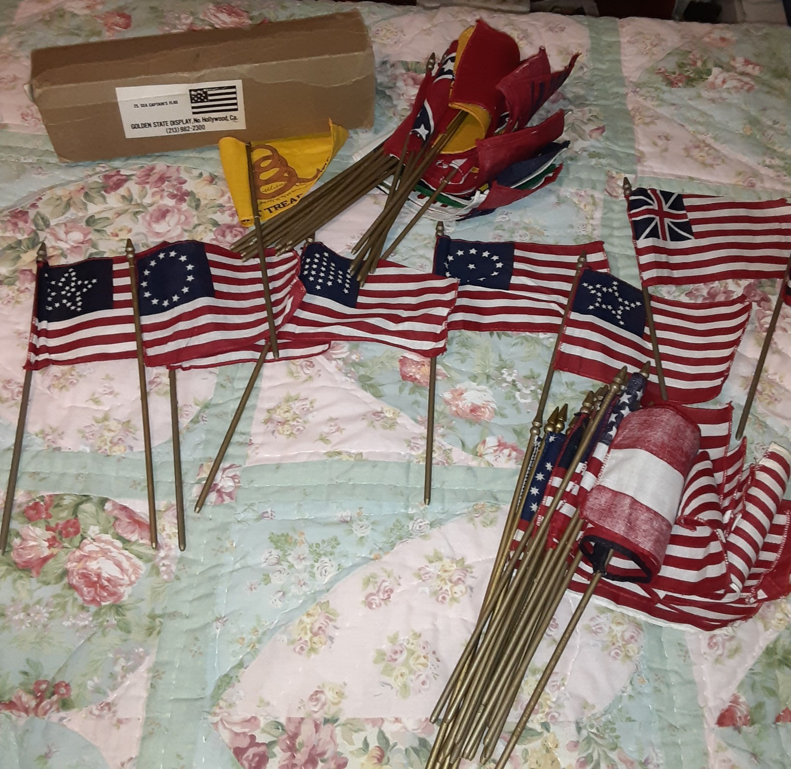 Lot of 46 4 X 6 Flags USA Early Don\'t Tread on Me Liberty or Death See pics each