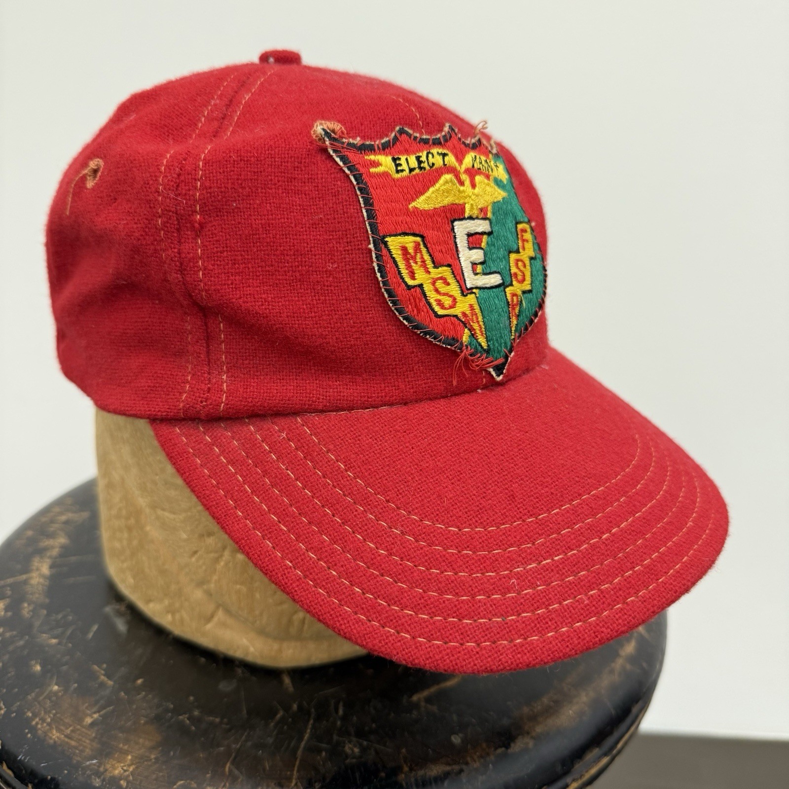 Korean Vietnam War 1950s US Navy Patched Hat Electrical Maintenance Excellence