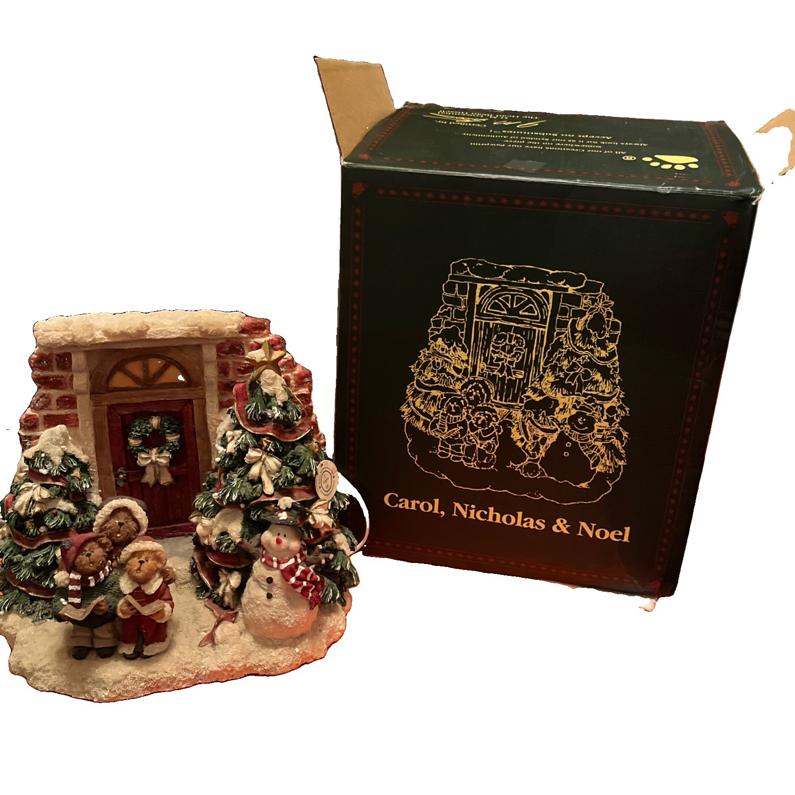 Boyds Bear Carol Nicholas & Noel We Wish You A Merry Christmas Figurine 27616