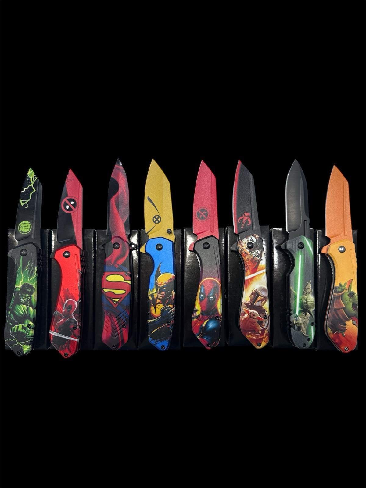 (8) Comic Themes Spring assisted Tactical Pocket Knife Dragon tactical Wholesale