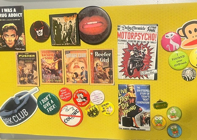 Massive 56 Item Vintage Pop Culture Monster Magnets & Pins