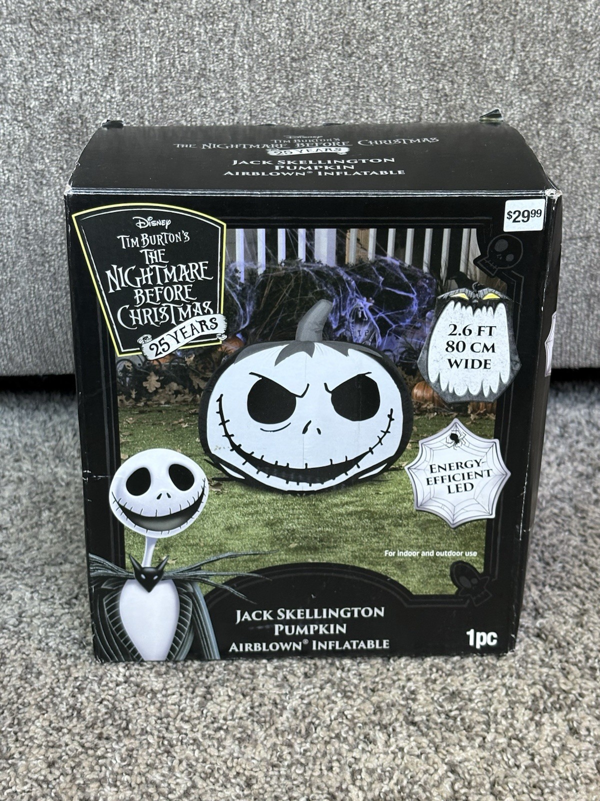 Gemmy Disney Nightmare Before Christmas Jack Skellington Pumpkin Inflatable 2018