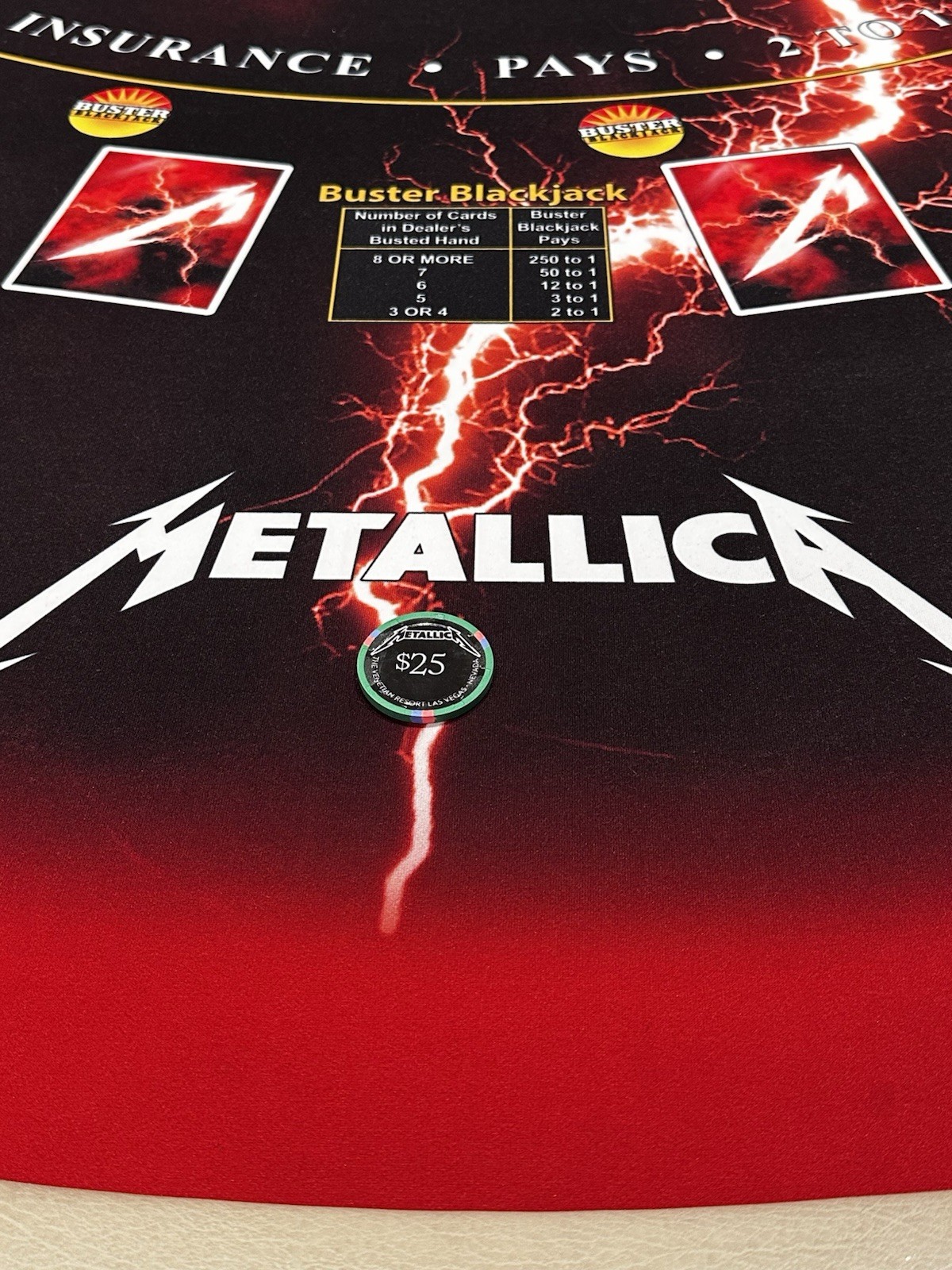 The Venetian Las Vegas $25 Casino Exclusive Metallica Life is Burning Chip