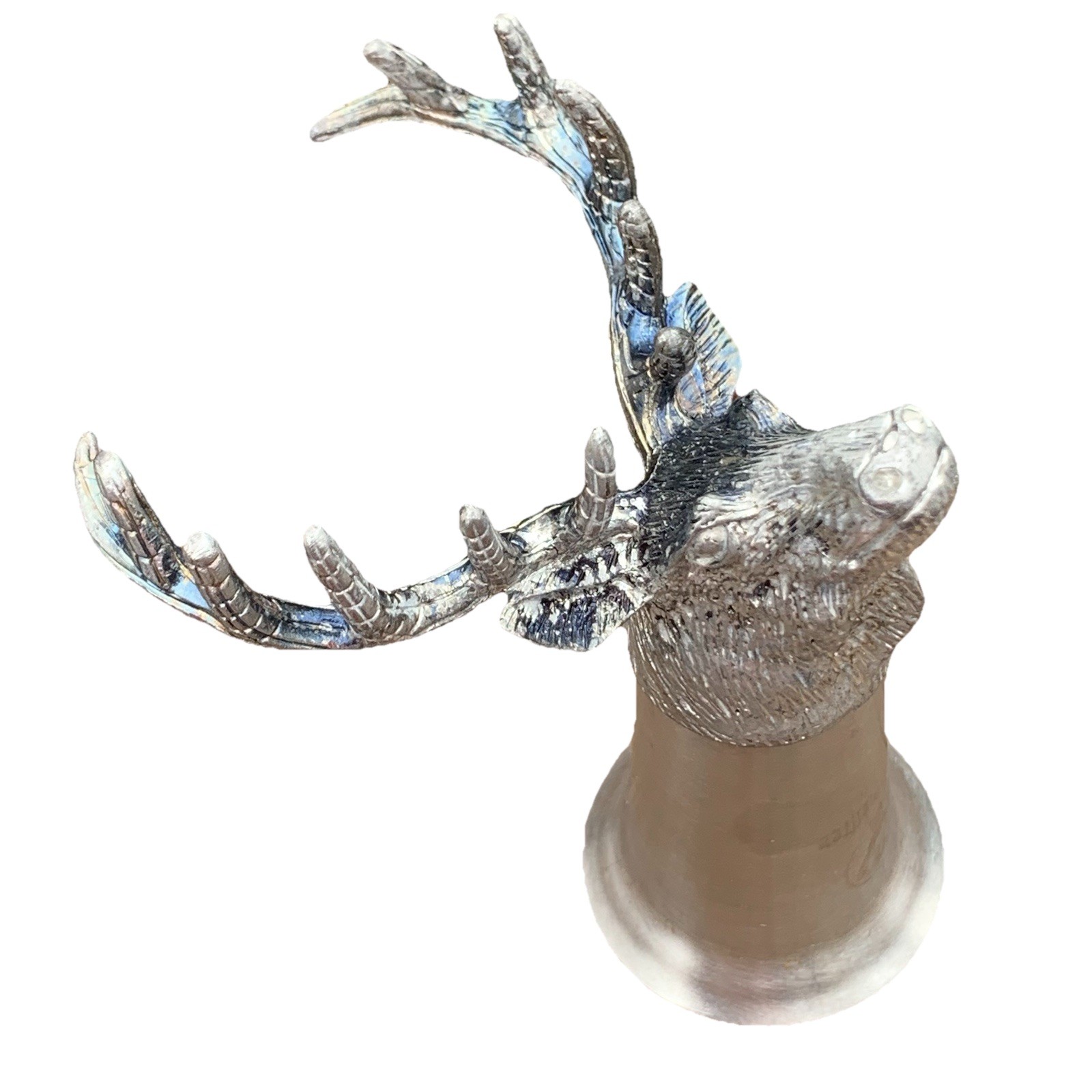 Jägermeister Bar Shot Glass Deer Stag Buck Elk Head Pewter & Stainless Metal Cup