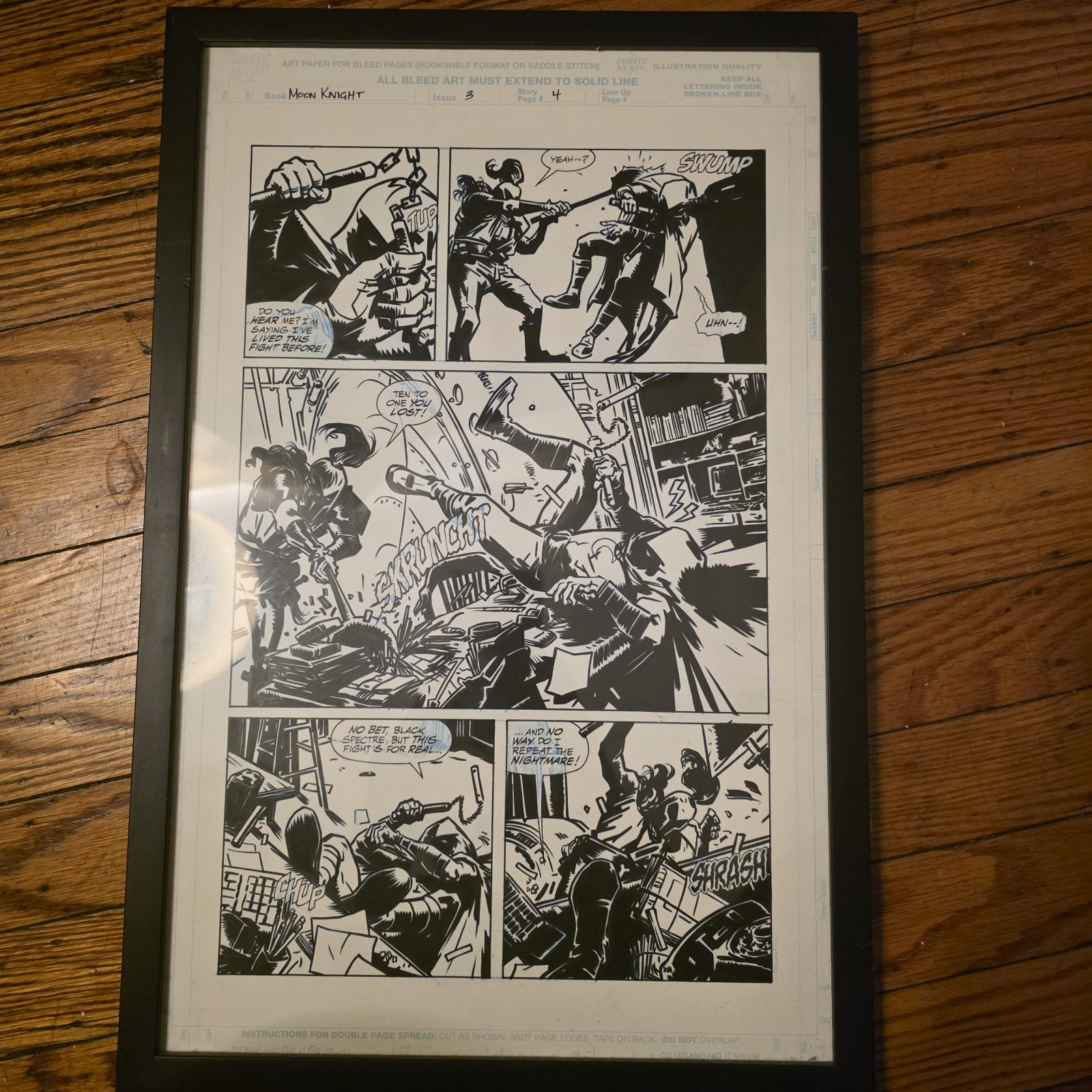 Moon Knight Vol. 3 Pg. 4 Marvel 1998 Original Tommy Lee Edwards Rob Campanella