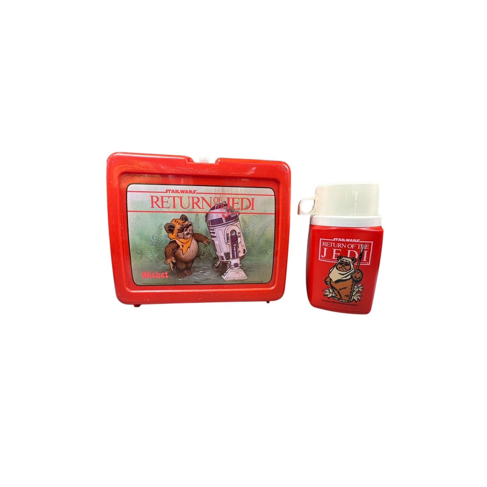 Vintage 1983 Star Wars Return of the Jedi Lunchbox & Thermos R2-D2 Wicket Ewok