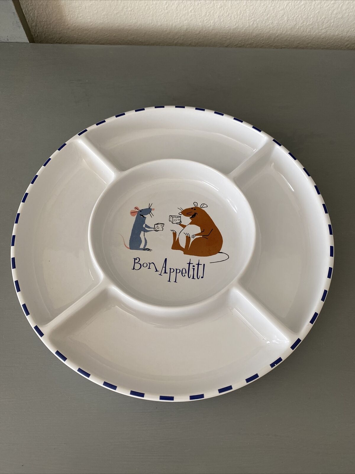Rare Disney Store Ratatouille Bon Appetit Ceramic Cheese Snack Platter 12” New
